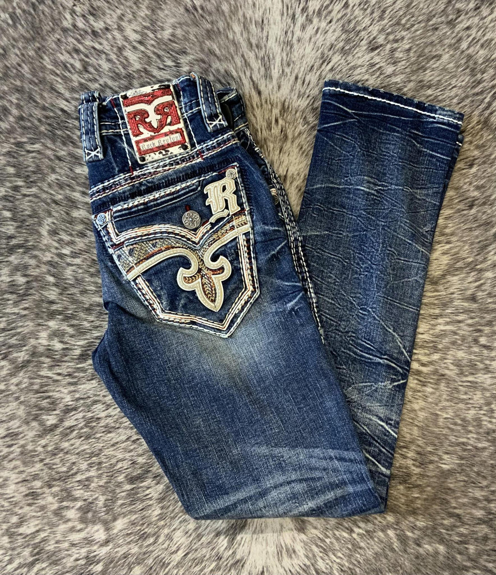 ‘’KAYDIN’’ MEN'S ROCK REVIVAL  STRAIGHT JEANS WHITE LABEL