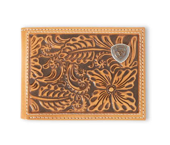 NATURAL RODEO WALLET FLORAL EMBOSSED LOGO BY ARIAT |A3559848