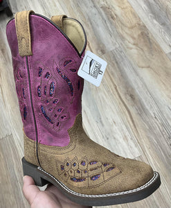 Girl's Smoky Mountain Boots Brown Distress Pink (3161C)