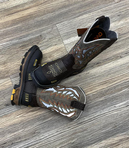 ‘’MAMUT’’ CAFE STEEL TOE WORK BOOTS.