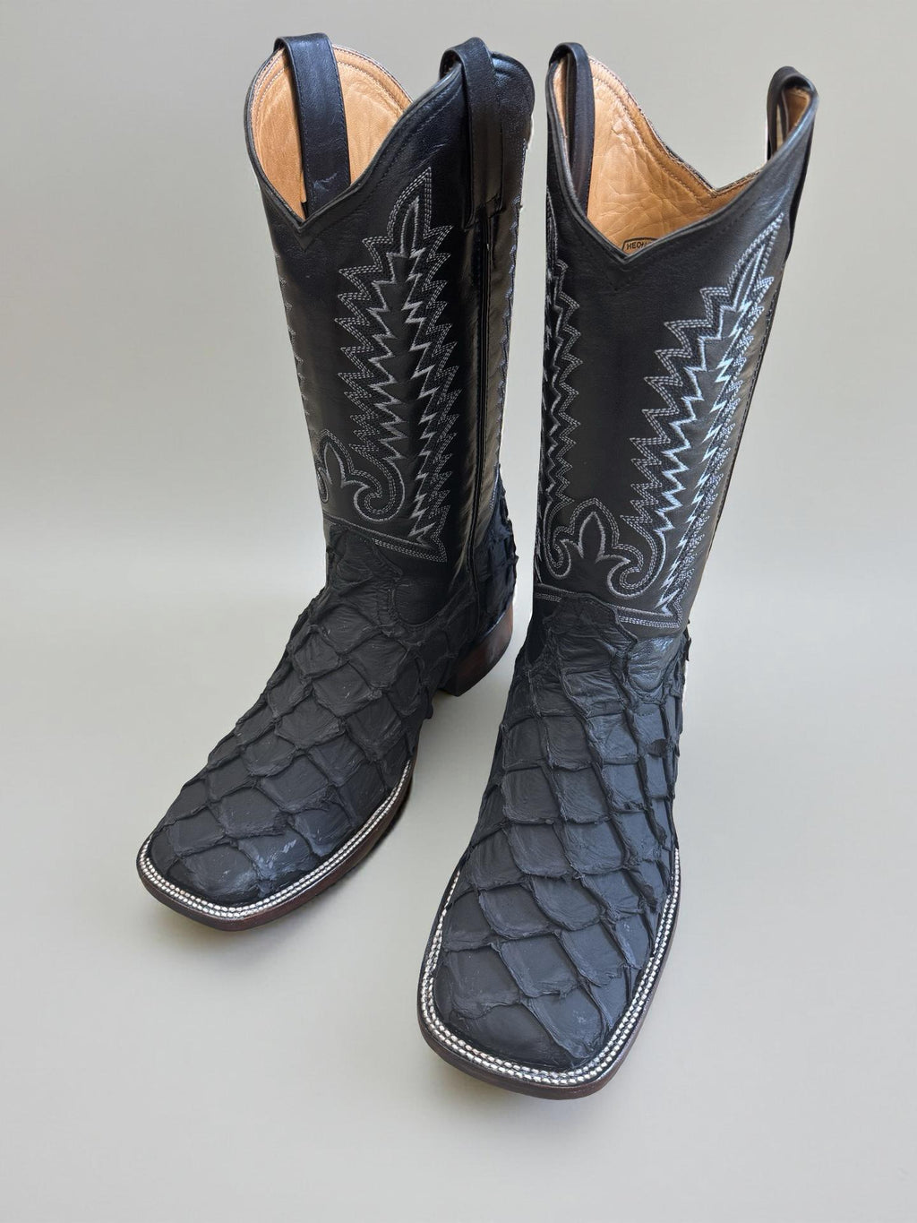 “ Felix “ | ORIGINAL MEN FISH BOOT MATTE BLACK SQUARE TOE WESTERN BOOTS