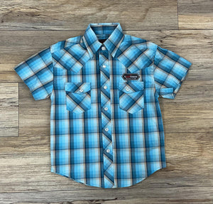 BOY’S ROCK & ROLL BRIGHT TURQUOISE SHORT SLEEVE SHIRT | BBN3S05852
