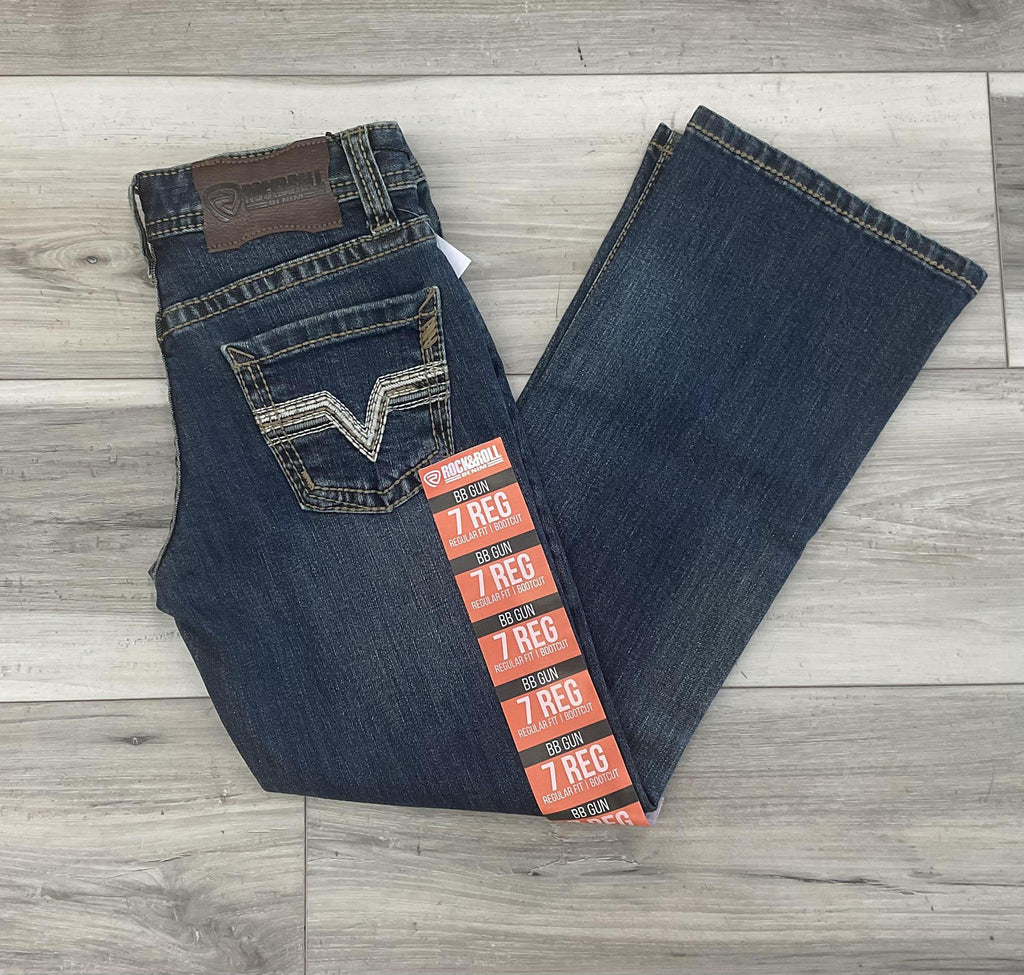 ROCK & ROLL BOY’S ROPE STITCH MEDIUM WASH BOOTCUT JEANS | BB0BD08051