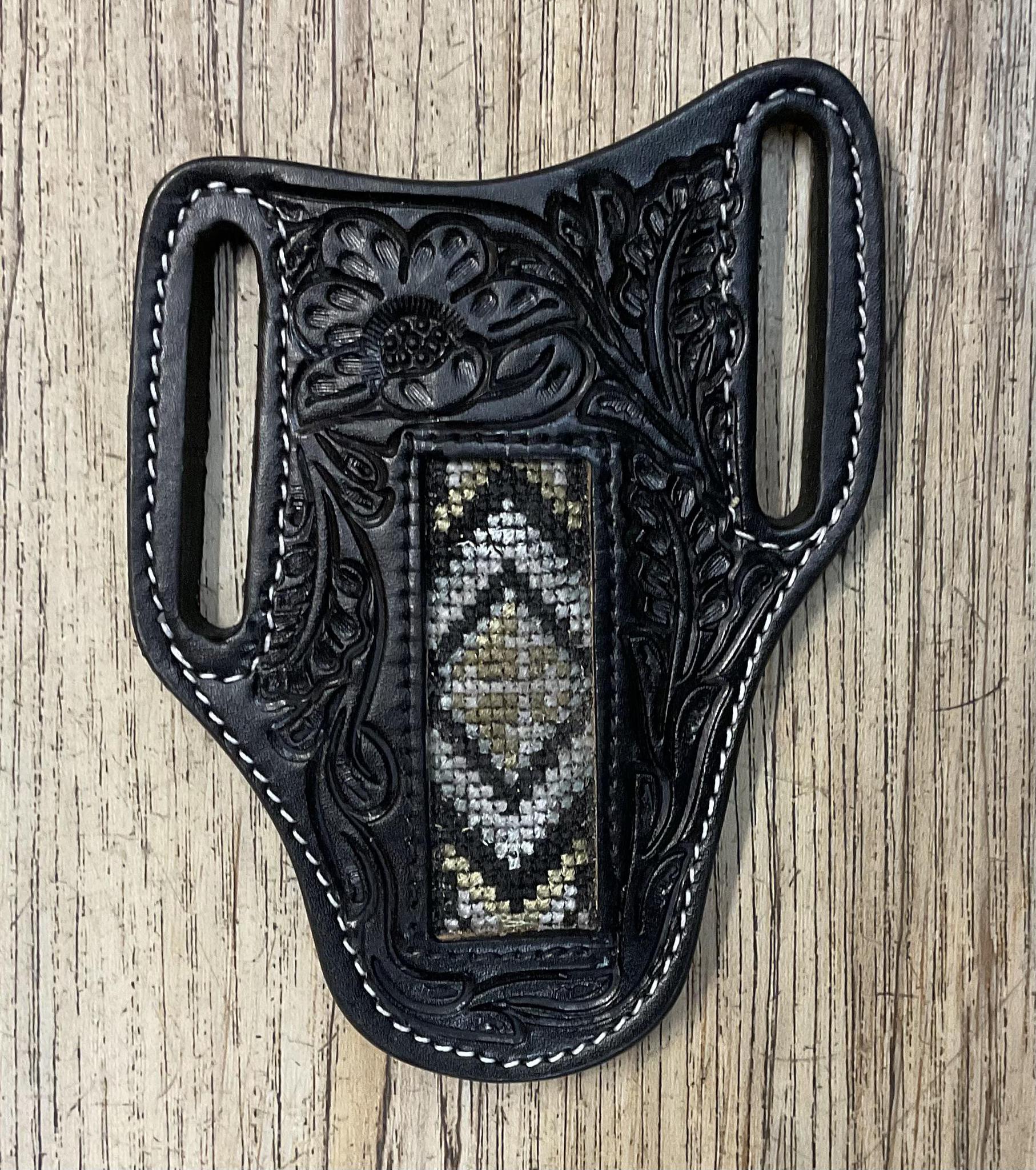 ‘’DAKOTA’’ | IRON SPUR WESTERN CO.  KNIFE SHEATH WESTERN TOOLED LEATHER