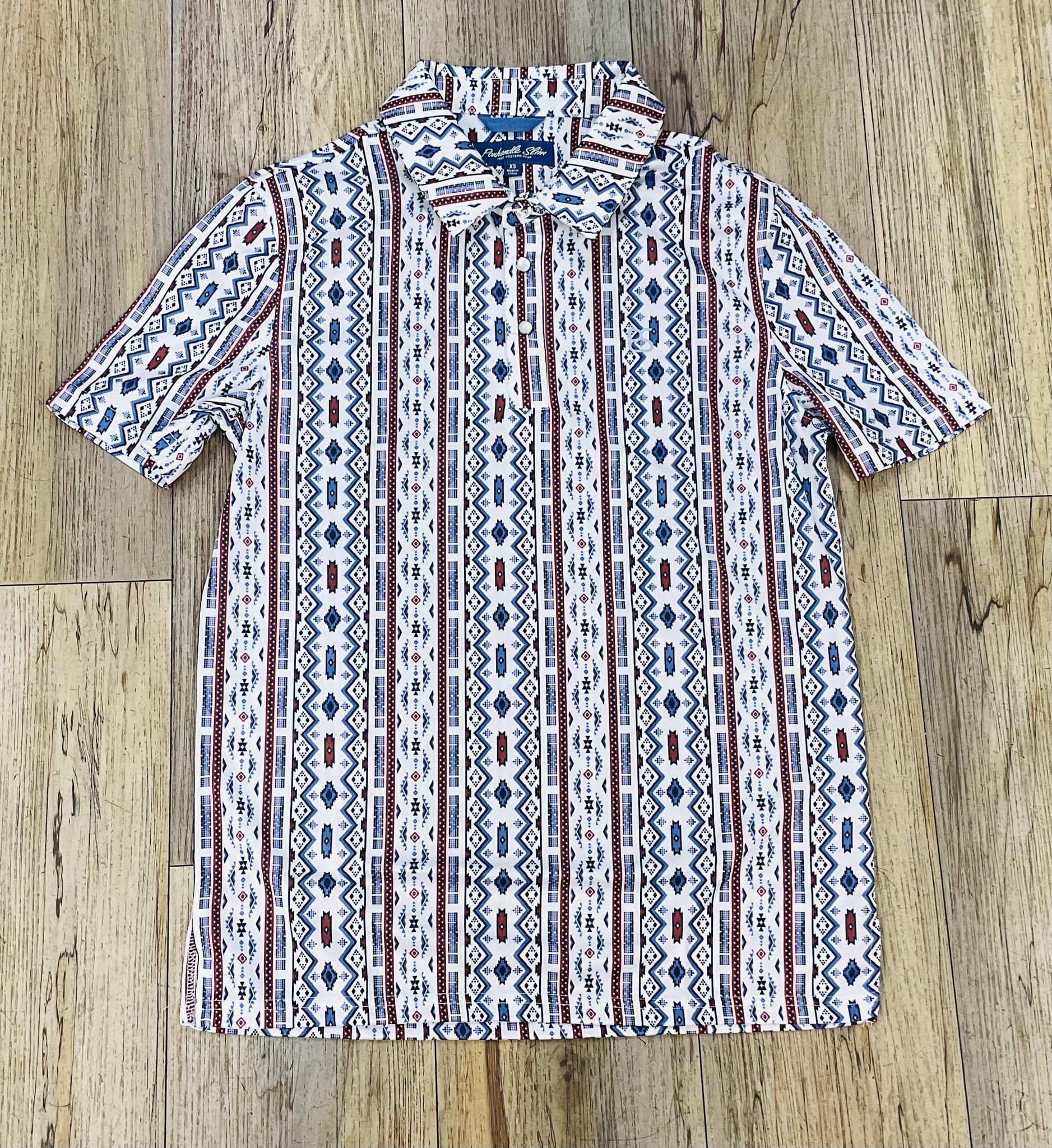 ‘’CHRISTIAN’’ MEN’S PANHANDLE BLUE SNAP POLO | TM51T06662