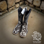 “ Kevin “ | MEN SQUARE TOE WESTERN COWHIDE BOOTS BLACK AND WHITE
