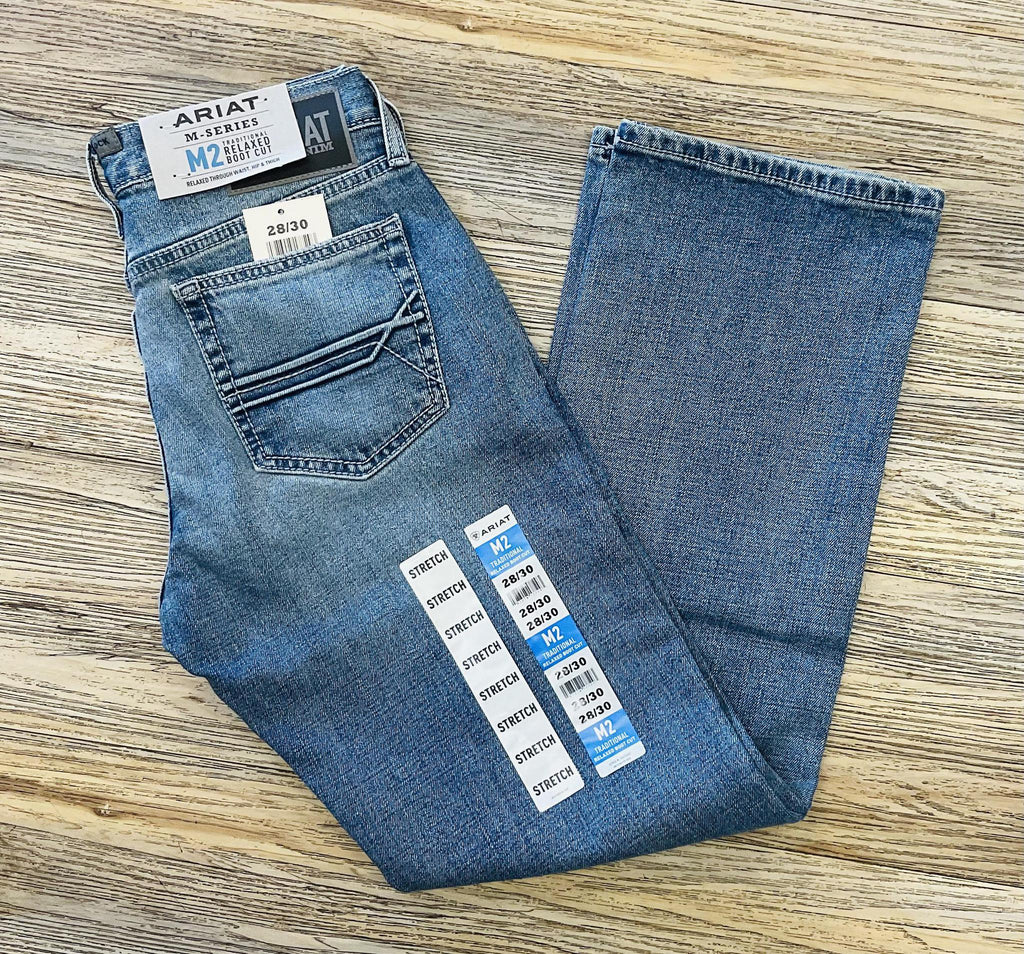 MENS ARIAT M2 TRADITIONAL RELAXED BOOT CUT JEANS WASH;NOLAN |10053543