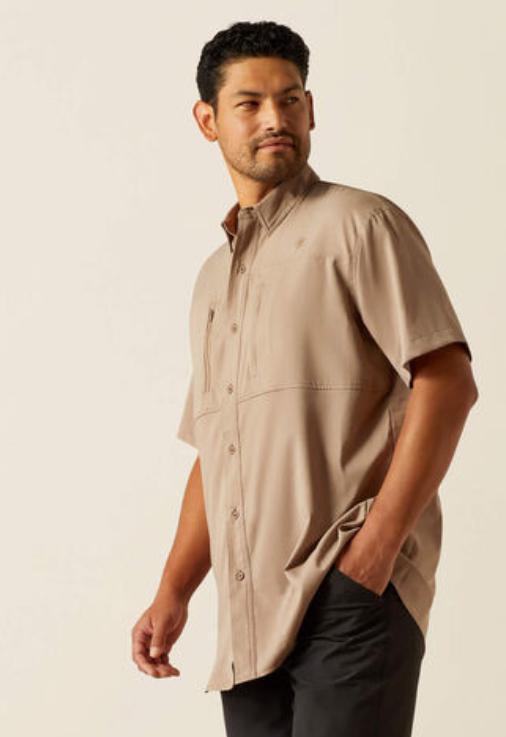 Ariat Men's VentTEK Classic Fit Taupe Grey shirt |10055244
