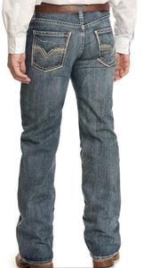 Mens Rock & Roll Denim Men's Double Barrel Medium Wash Straight Leg Jeans | BM0SD03104