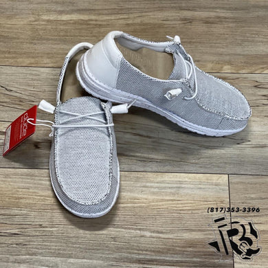 “ WENDY “ | WOMEN HEY DUDE STRETCH SLIP ON SHOE LIGHT GREY  121410705