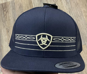 MENS ARIAT NAVY BLUE SNAPBACK CAP| A300092103