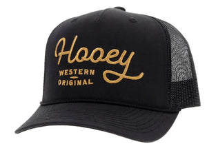 HOOEY MEN’S OG BLACK 5 PANEL TRUCKER CAP | 2160T-BK