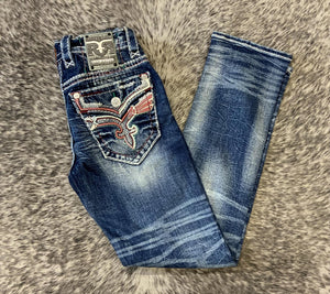 ‘’GRANDY’’ MEN'S ROCK REVIVAL  STRAIGHT JEANS WHITE LABEL