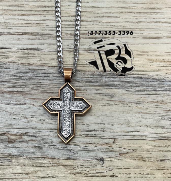 TWISTER 24" CHAIN COPPER CROSS NECKLACE | 32167