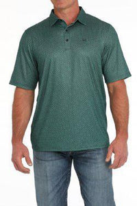 MEN’S CINCH ARENAFLEX TURQUOISE POLO |MTK1863042