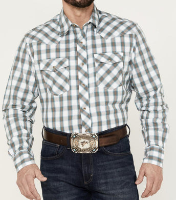 Wrangler 20X Men's Plaid Print Long Sleeve Snap Western Shirt | 112330524