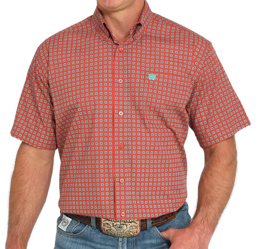 Cinch Mens Red Short Sleeve Shirt | MTW1111488
