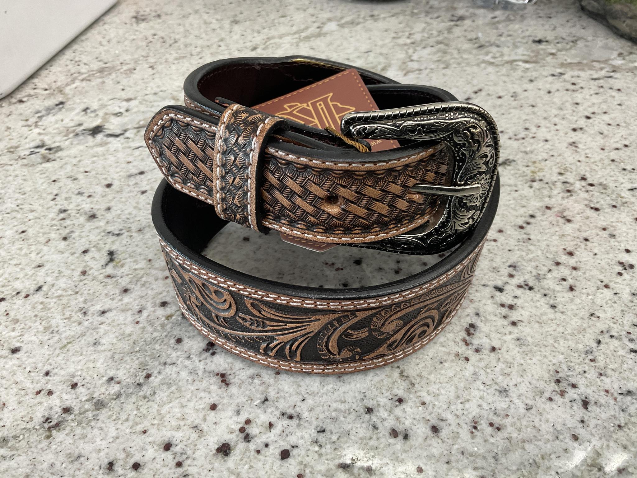 “TOMI JR” |IRUN SPUR BELT WESTERN TOOLED LEATHER