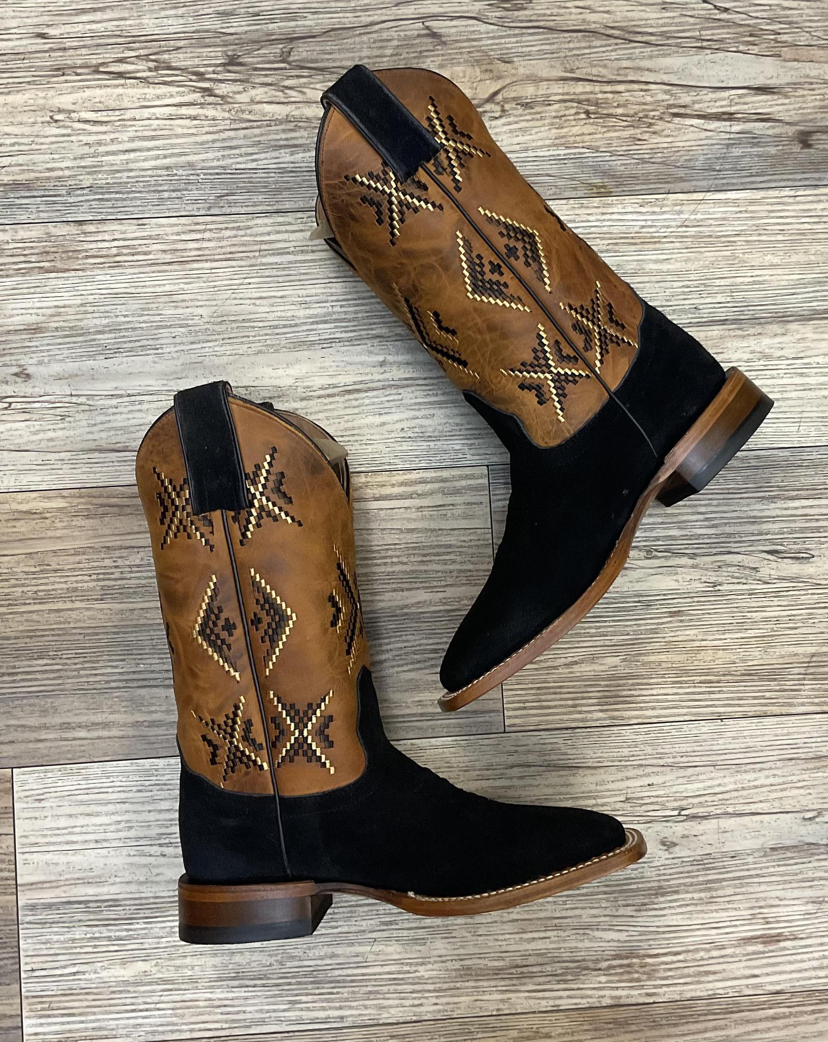 ‘’HENRY’’ AMERICAN PRO BULL BLACK ROUGH OUT  BOOTS |THR218