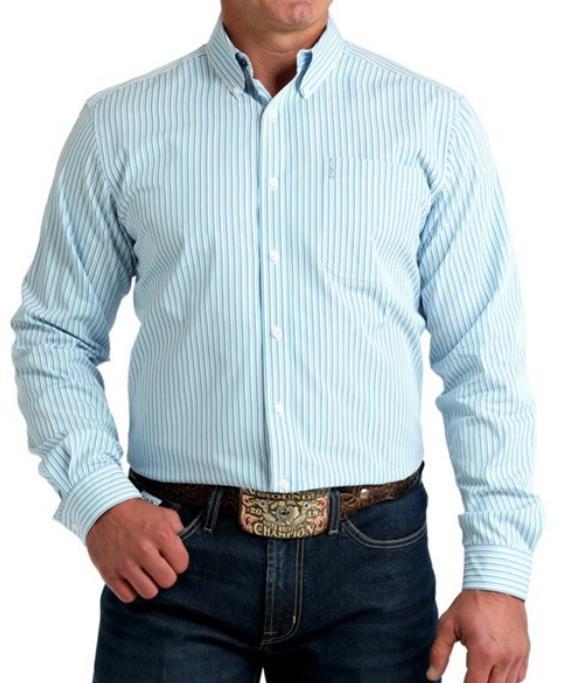 Chinch Men’s Modern Fit  Long Sleeve White Stripe Long Sleeve Shirt | MTW1347145