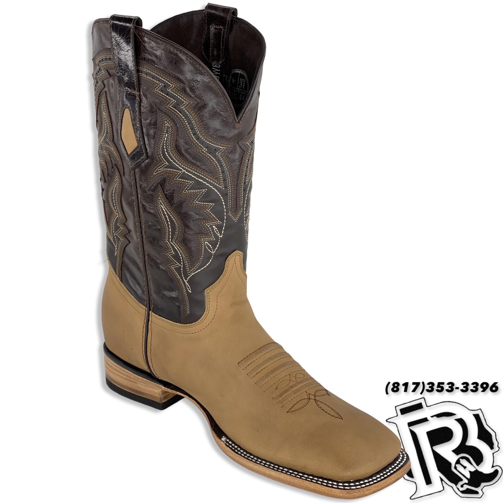 “ Hank “ | Men Western Boots Light Brown Square Toe Leather