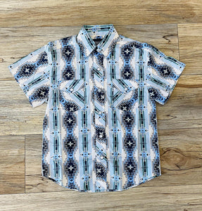 BOYS ROCK & ROLL BABY BLUE AZTEC SHIRT | PBN3S03319