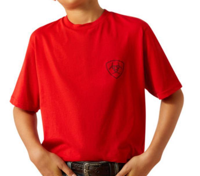 BOYS ARIAT REDLINE ETCHED BUFFALO LOF FLAG T-SHIRT | 10059050