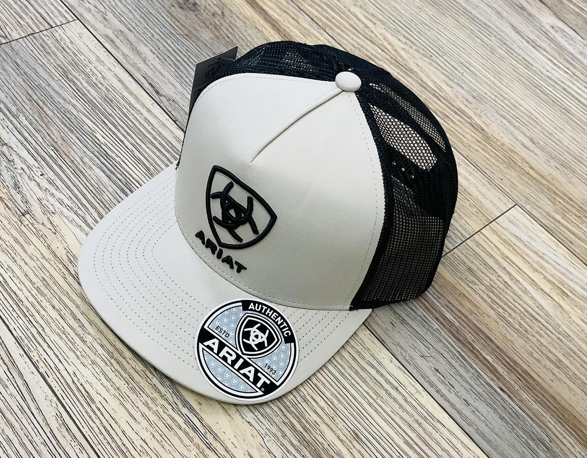 Ariat Men's Light Latte & Black with Black Shield Logo Patch Cap| A3000876243
