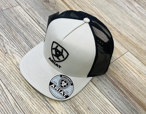 Ariat Men's Light Latte & Black with Black Shield Logo Patch Cap| A3000876243