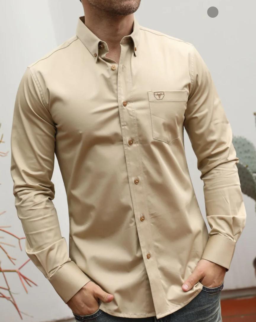 MEN’S  PLATINI KHAKI WESTERN SHIRT |CTL9261