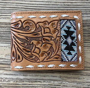 LUKA “ |IRON SPUR WETERN MEN BI FOLD WESTERN TOOLED LEATHER WALLET