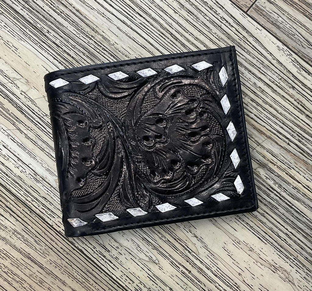 ‘’ OLIVER  “ | IRON SPUR WESTERN CO. MEN BI FOLD WESTERN TOOLED LEATHER WALLET