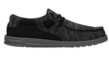 Load image into Gallery viewer, Mens Hey Dude Wally Stitch Flecked Woven Black | 40167-001