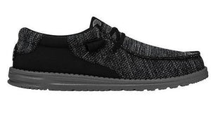 Mens Hey Dude Wally Stitch Flecked Woven Black | 40167-001