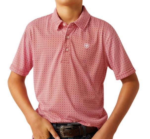 Ariat Youth Boy's AriatTEK Scooter Brown Print Polo Shirt |10058771