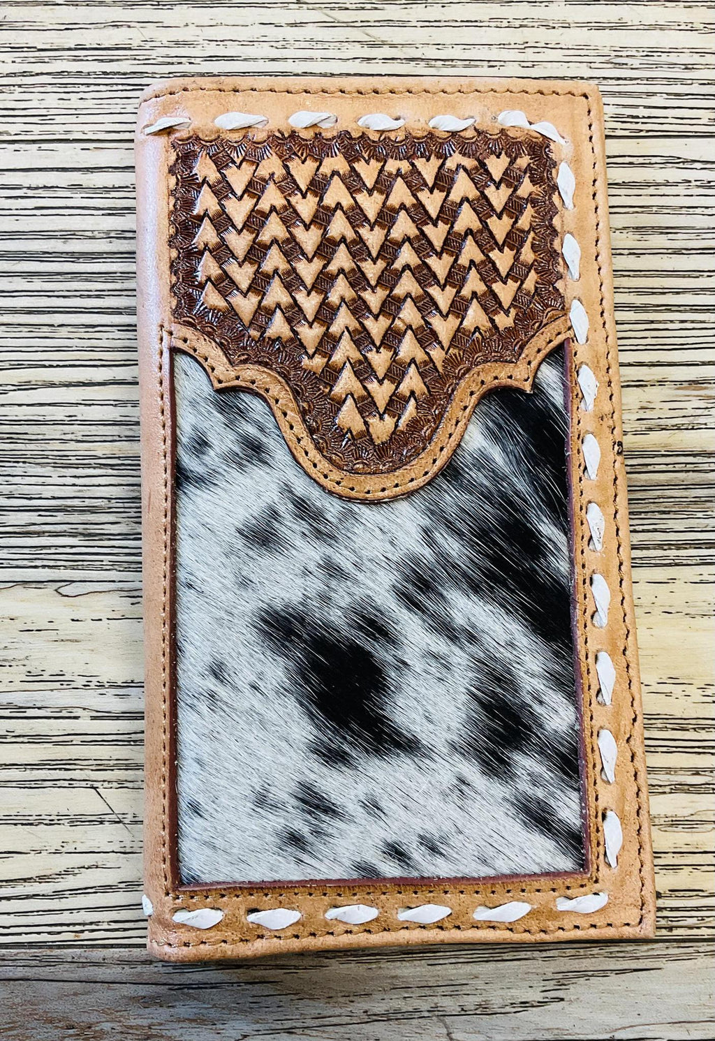 “ MATEO  “ | MEN BI FOLD WESTERN TOOLED LEATHER WALLET COWHIDE
