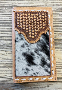 “ MATEO  “ | MEN BI FOLD WESTERN TOOLED LEATHER WALLET COWHIDE
