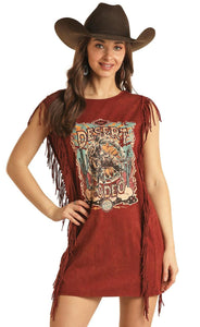 ROCK & ROLL WOMENS DESERT RODEO GRAPHIC MINI DRESS | BWD0R02688