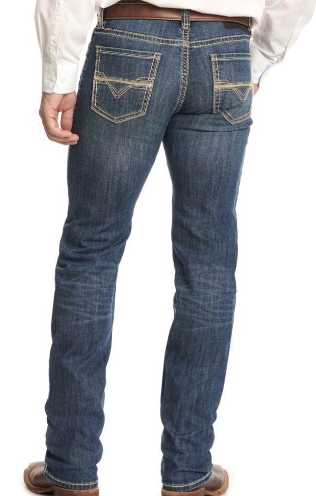 Rock & Roll Denim Men's Revolver Vintage Medium Wash Straight Leg Stretch Jeans | BM1RD03112 BLUE LABEL