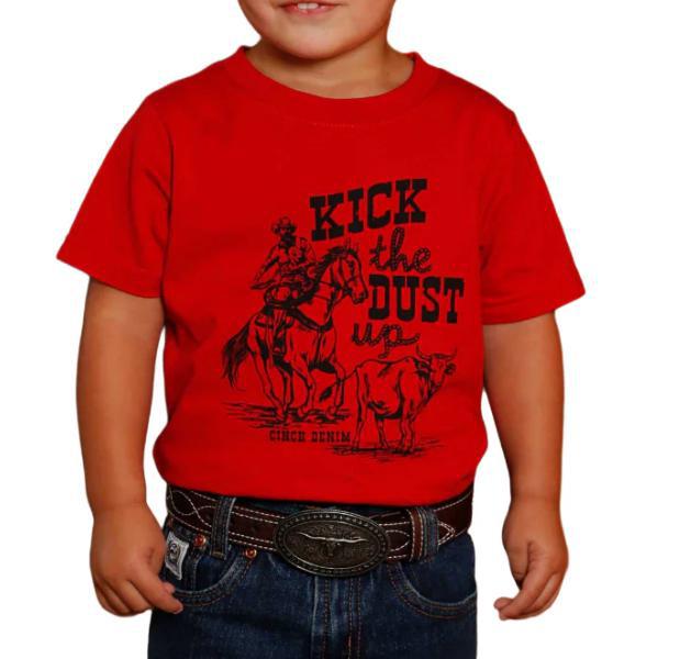 Cinch Toddler Boy's Red "Kick The Dust Up" T-Shirt |MTT7671102