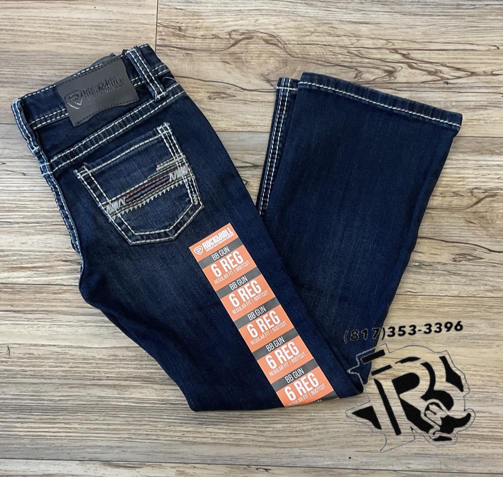 Boys straight raised denim dark vintage rock & roll jeans | BB0BD02485
