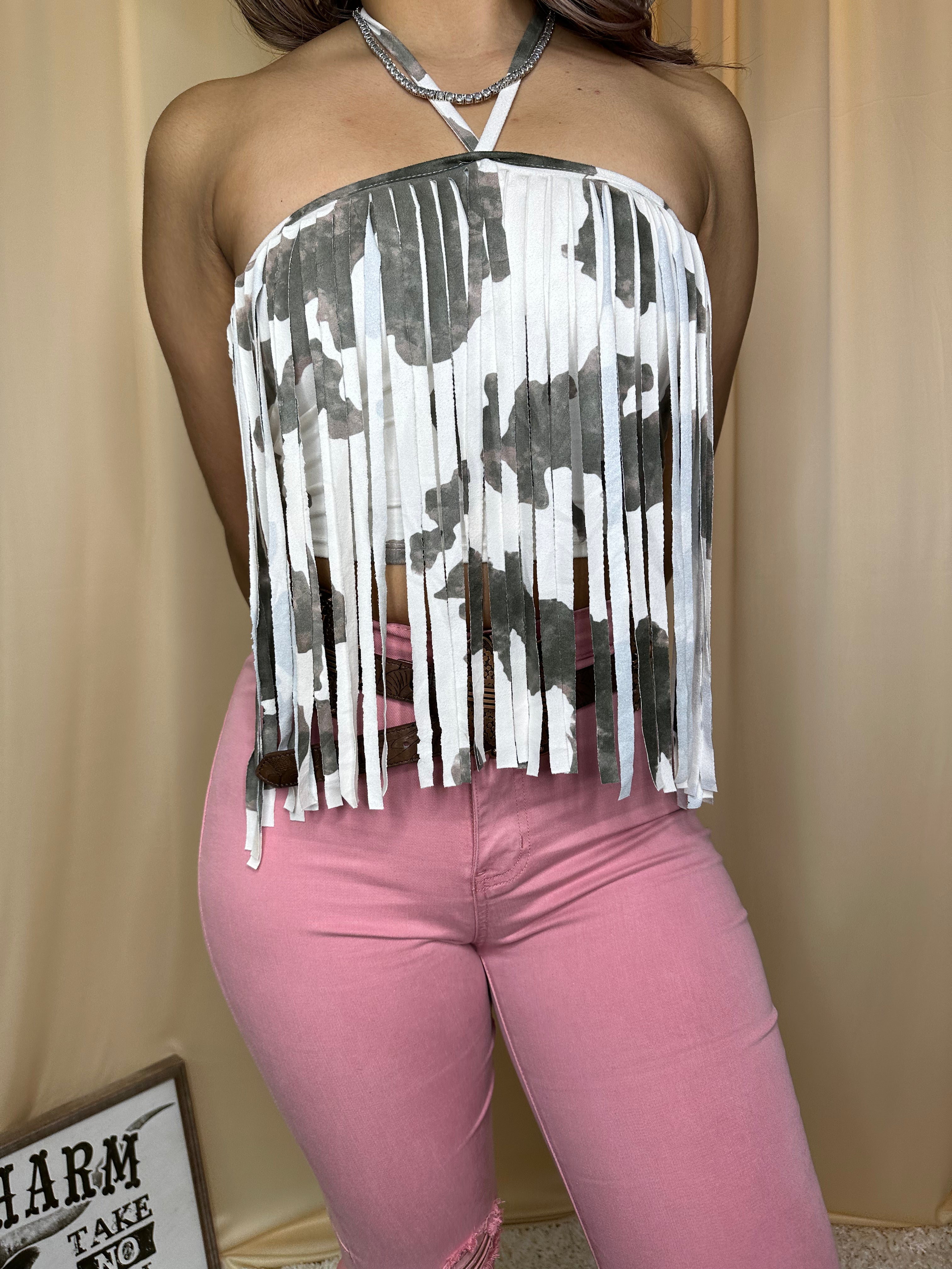 COW PRINT CROP TOP
