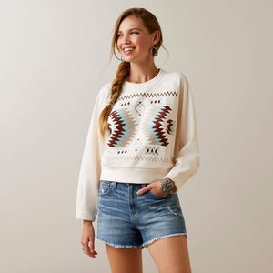 WOMEN'S  ARIAT Wild West cream pink Sweatshirt| 10045085