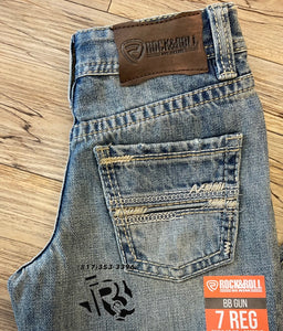 Boys straight raised bootcut light vintage jeans | BB0BD02501
