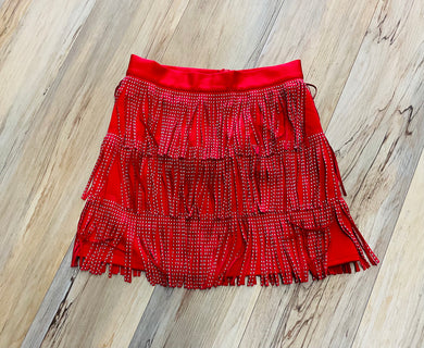Gali red leather skirt