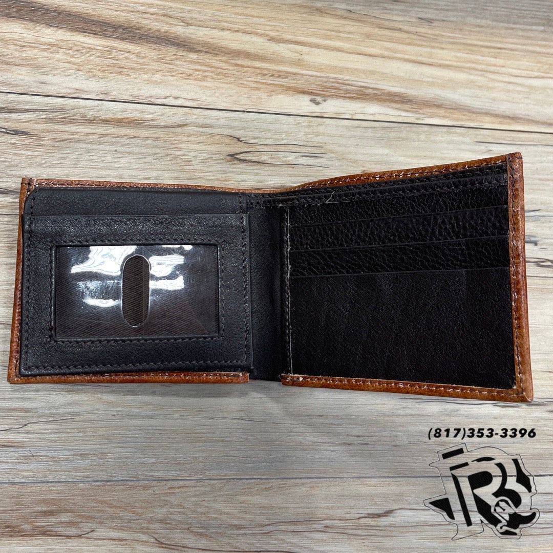 “ JOSEPH  “ | MEN BI FOLD WESTERN TOOLED LEATHER WALLET BEADED TURQUOISE