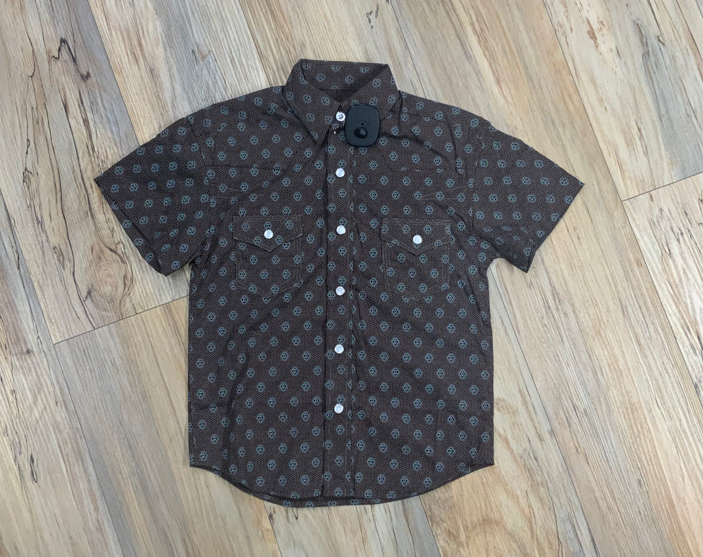 Boys brown short sleeve shirt rock& roll | RRBS1SR0RF