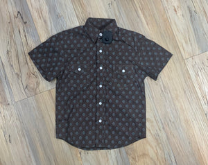 Boys brown short sleeve shirt rock& roll | RRBS1SR0RF