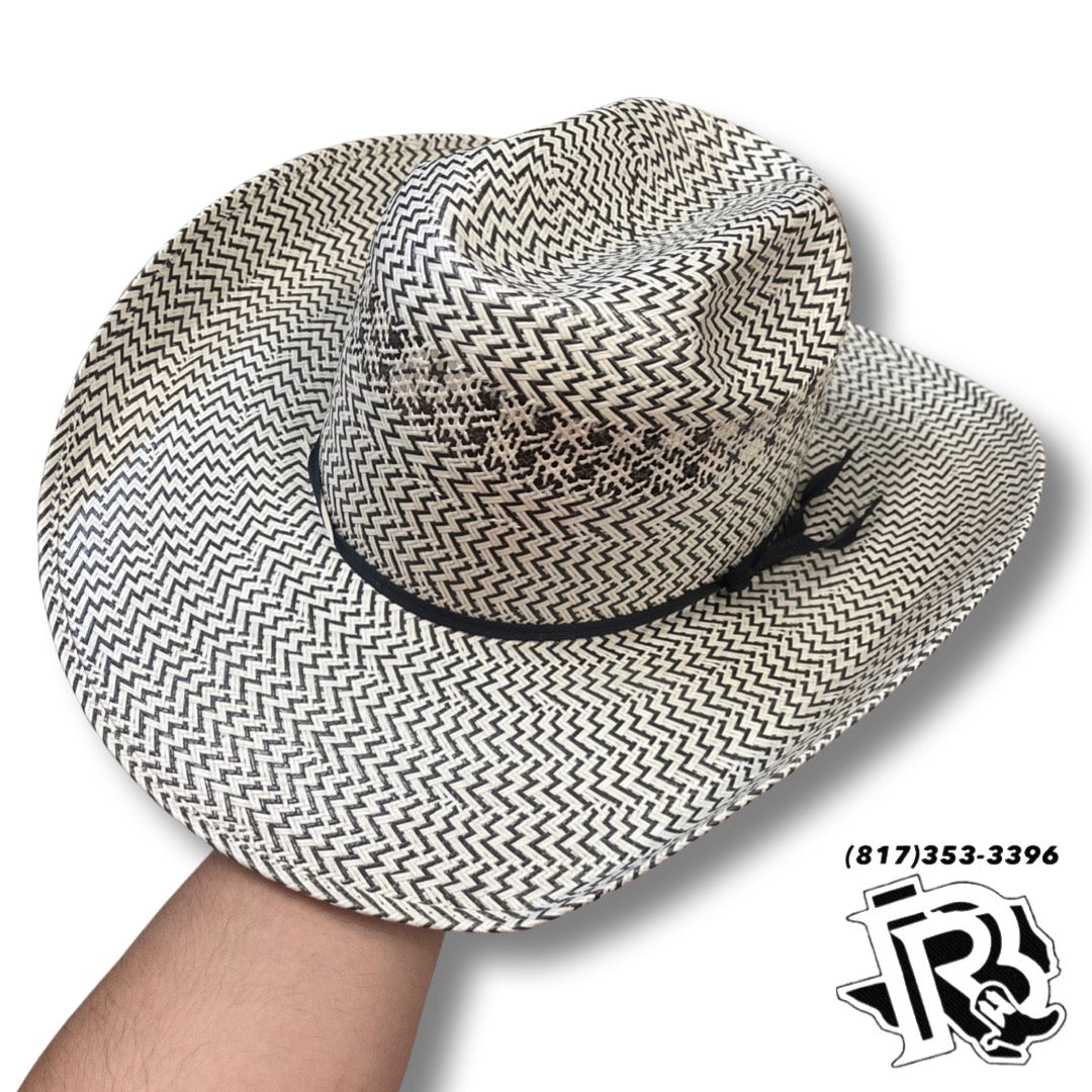 Black and white hot sale straw cowboy hat