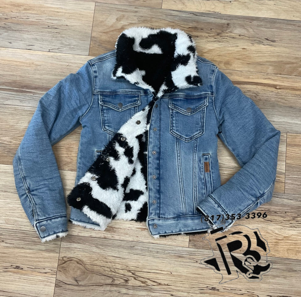 Women’s denim and sharpa  light wash jacket | BW92D02388